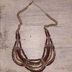 Red and gold beaded necklace